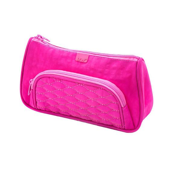 Imagem de Necessaire em Nylon Brw 2 Zíperes Rosa