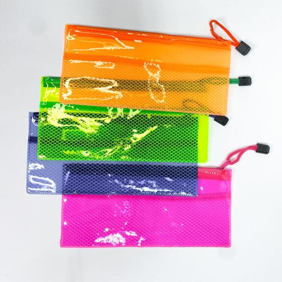 Imagem de Nécessaire estojo multiuso neon modelo pratico organizador de bolsas