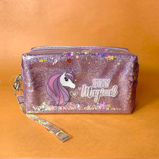 Imagem de Necessaire Estojo Unicórnio Glitter