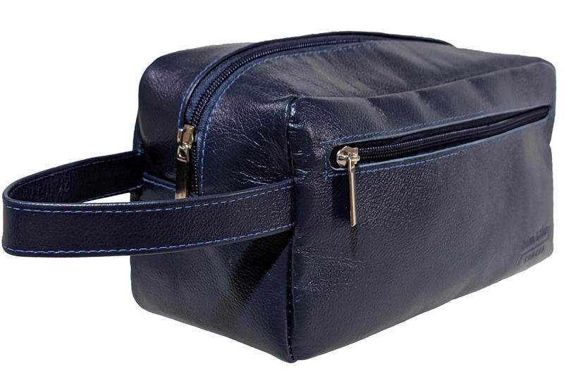 Imagem de Necessaire Feminina Estojo Viagem Maquiagem Grande Em Couro
