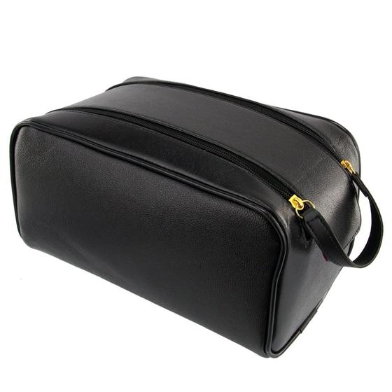 Imagem de Nécessaire Grande/Masculina Feminina /Organizadora Viagem /Bolsa de Mão/Porta Maquiagens PRETO LISO
