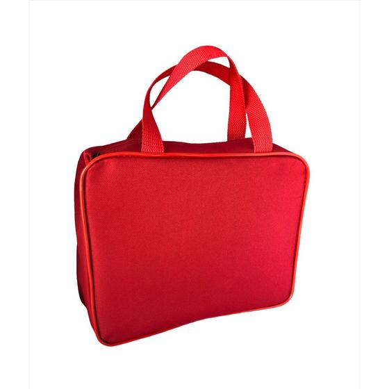 Imagem de Necessaire MALOTE inteira NAILON (tecido) VERMELHA   28x22 com alça