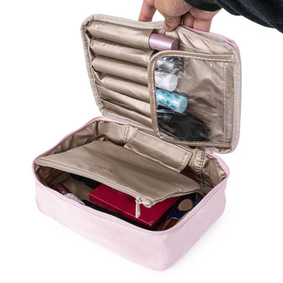 Imagem de Necessaire Maquiagem Divisórias Grande Bag Resistente Viagem