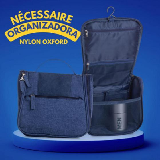 Imagem de Necessaire masculina feminina viagem mala cabide divisória nas Cor Cinza/azul/preto/laranja/- GNshop