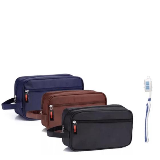 Necessaire masculina Impermeável executiva Nylon Com Escova Menor preço em Necessaire masculina Impermeável executiva Nylon Com Escova