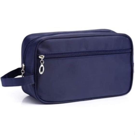 Imagem de Necessaire Moda Casual Com Alça Lateral Organizadora Prática Resistente Multifuncional Couro