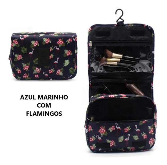 Imagem de Necessaire  Organizadora Para Viagem Maquiagem  Higiene Pessoal Com Bolsos