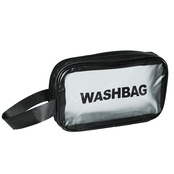 Imagem de Necessaire PVC Retangular Feminina Washbag com Alça e Zíper Durável