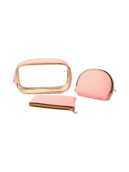 Imagem de Necessaire Qualis Trasparente Kit 3 Em 1 NS2049
