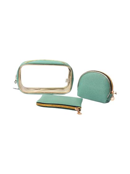 Imagem de Necessaire Qualis Trasparente Kit 3 Em 1 NS2049