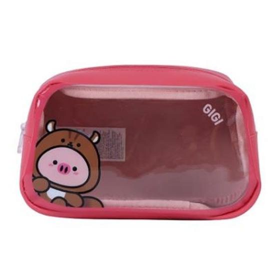 Imagem de Necessaire transparente animal porco cosplay urso