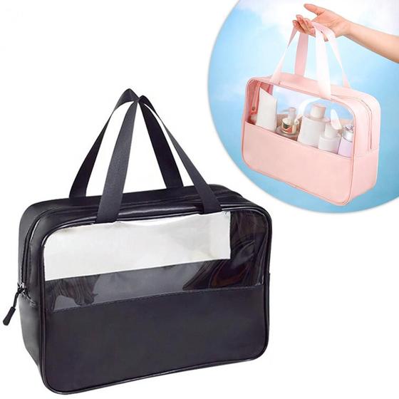 Imagem de Necessaire Transparente Organizador De Viagem Bolsa Grande