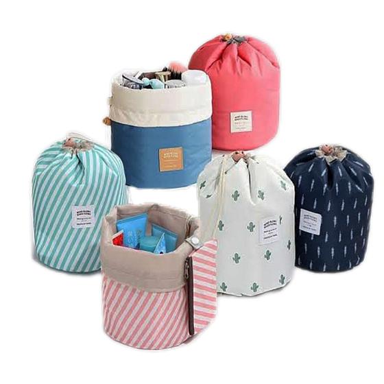Imagem de Necessarie  saco fecho cordinha regulagem bolsinha com zíper interno 24x25cm prático