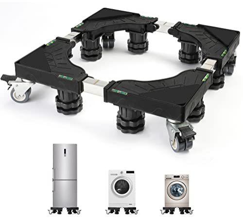 Imagem de Nefish Máquina de lavar roupa Stand Base Móveis Dolly Mini Frigorífico Suporte com 8 Pés Fortes e 4 Rodas Frigorífico Suporte Lavadora e Secador Pedestal Rolo Móvel Dolly Cart com Rodas para Eletrodomésticos