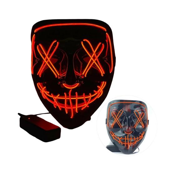 Imagem de Neon LED Máscara De Halloween Brilhante Horror Masquerade Party Light up Dark Masque