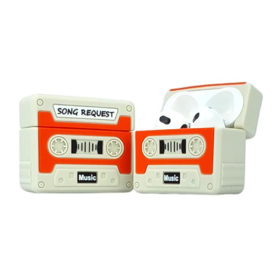 Imagem de NERDCASE, Capa Protetora Silicone, Design Retro Fita Cassete, Compatível com AirPods 4