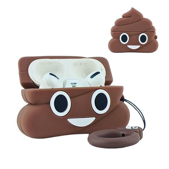 Imagem de NERDCASE, Case, Capa, Capinha Emoji Cocô, Silicone, Compatível com AirPods Pro 1 e 2