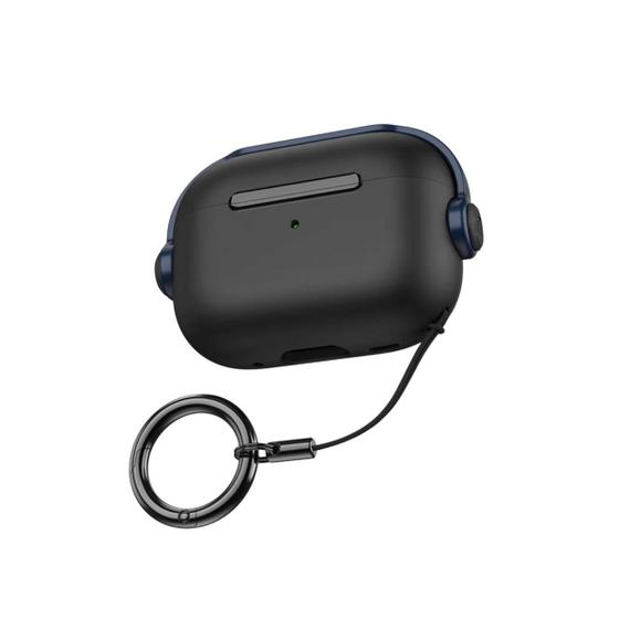 Imagem de NERDCASE, Case Protetora Music, Compatível com AirPods 4, Preta com detalhe Azul