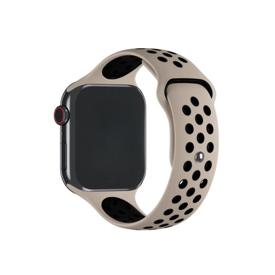 Imagem de NERDCASE, Pulseira NK Furadinha, Compatível com Apple Watch, 38/40/41mm, Bege/Preto