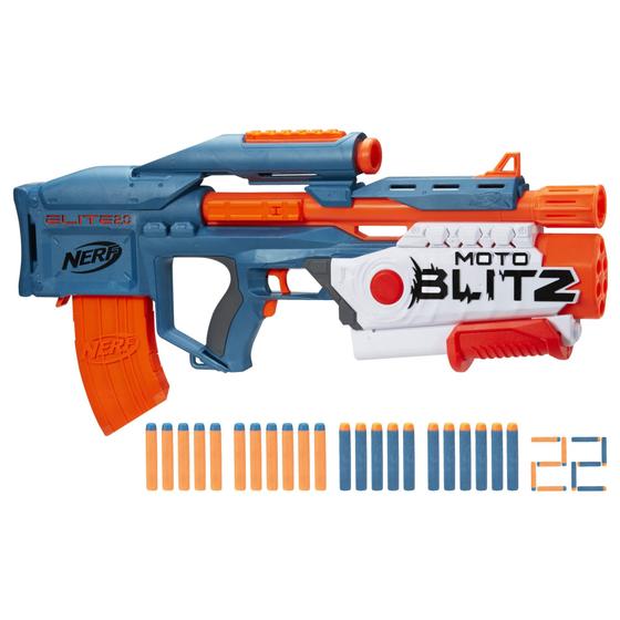 Imagem de NERF Elite 2.0 Motoblitz Blaster com escopo, motorizado 10-Dardos Blasting, Airblitz 6 Dardos, 22 Dardos, Brinquedos Ao Ar Livre para Meninos e Meninas de 8 Anos