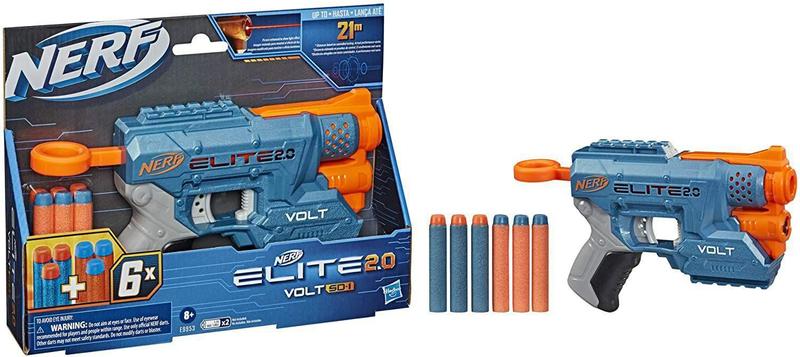 Blaster Nerf Elite 2.0 Volt SD-1 - Électrique Avec 6 Fléchettes - Faisceau Lumineux - Dès 8 Ans