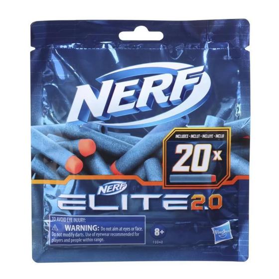 Imagem de NERF Refil de 20 Dardos Elite 2.0 Azul e Laranja - 630509976669