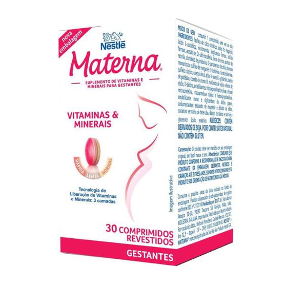 Imagem de Nestlé Materna Suplemento de Vitaminas e Minerais para Gestantes 30 Cápsulas