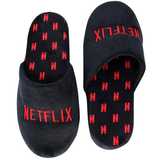 Imagem de Netflix Pantufa Chinelo Quarto Unissex Adulto Oficial Logo