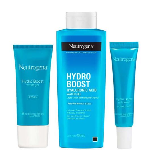 Imagem de Neutrogena Hydro Boost Kit  Gel Creme para Olhos + Gel Hidratante Facial + Hidratante Corporal