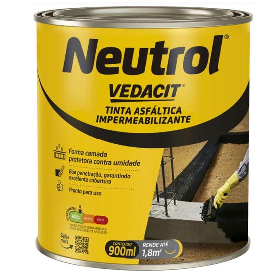 Neutrol Tinta Asfáltica Impermeável Concreto Vedacit 900ml - Tinta ...
