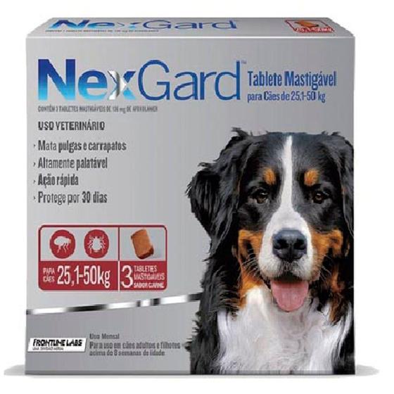 Imagem de NexGard 136 mg - Cães de 25,1 a 50 Kg  cx com 3 tabletes - Boehringer Ingelheim