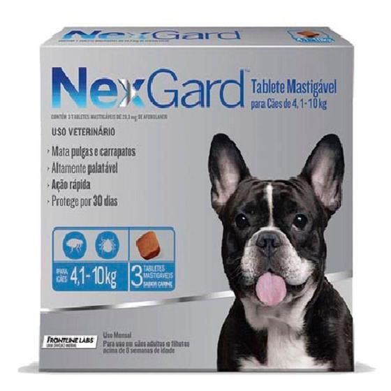 Imagem de NexGard 28,3 mg - Cães de 4,1 a 10 Kg cx com 3 tabletes - Boehringer Ingelheim