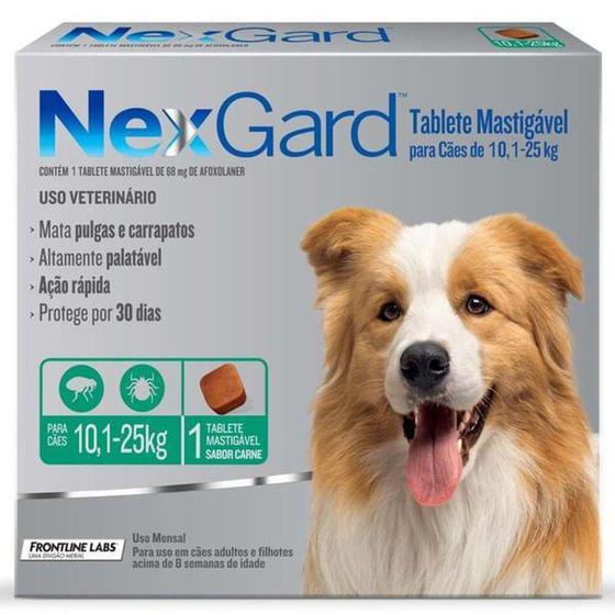 Imagem de NexGard 68 mg - Cães de 10,1 a 25 Kg cx com 1 tablete - Boehringer Ingelheim