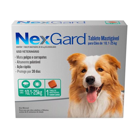 Imagem de Nexgard Antipulgas E Carrapatos Cães 10,1 A 25 Kg