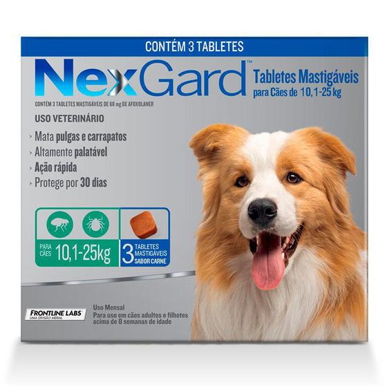 Nexgard Antipulgas E Carrapatos Cães 10,1 A 25kg C/3 Comprimidos é boa?
