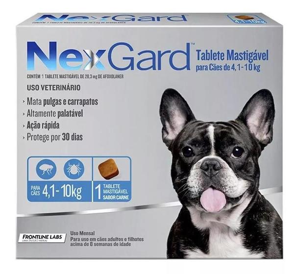 Imagem de NexGard Antipulgas e Carrapatos de 4,1 a 10kg para Cães 1 tablete