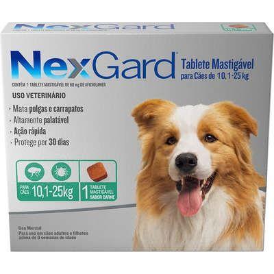 Imagem de Nexgard antipulgas e carrapatos para cães de 10,1 a 25kg - 1 tablete