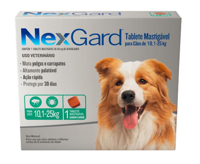 Imagem de NexGard Antipulgas e Carrapatos para Cães de 10,1 a 25kg 1 tablete