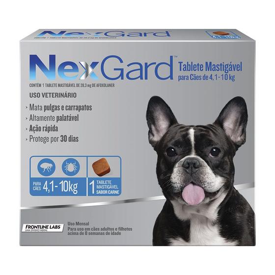 Imagem de NexGard Contra Pulgas e Carrapatos para Cães de 4,1 a 10kg 1 Tablete Mastigável