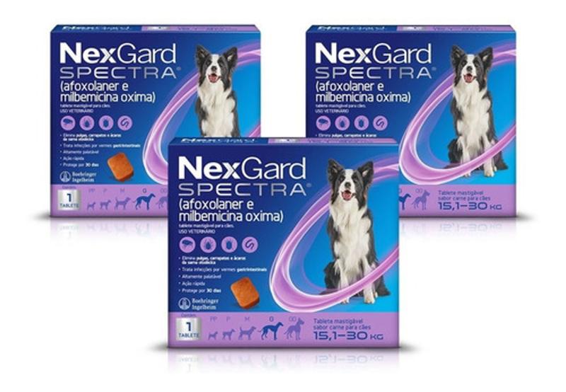 Imagem de NexGard Spectra Antipulgas e Carrapatos Para Cães de 15,1 a 30kg - Combo 3 caixas