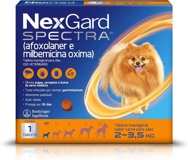 Imagem de NexGard Spectra Antipulgas e Carrapatos Para Cães de 2 a 3,5kg