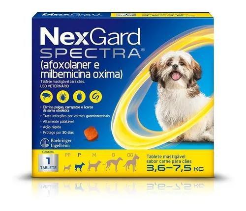 Imagem de NexGard Spectra Antipulgas e Carrapatos Para Cães de 3,6 a 7,5kg