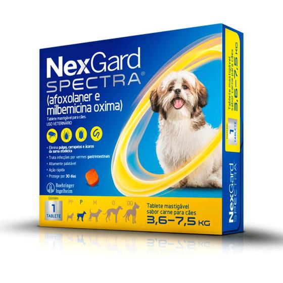 Imagem de NexGard Spectra Antipulgas e Carrapatos para Cães de 3,6 a 7,5kg
