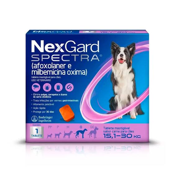 Imagem de NexGard Spectra Antipulgas e Vermífugo Cães 15,1 kg a 30 kg G