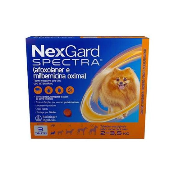 Imagem de Nexgard Spectra Cães 2 a 3,5kg Caixa 3 Comprimidos