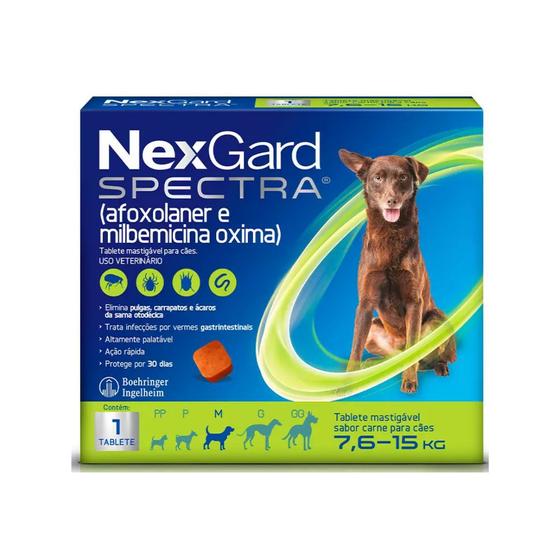 Imagem de Nexgard Spectra Cães 7,6 a 15kg 1 Comprimido Antipulgas Vermifugo