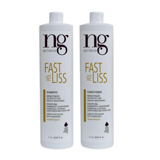 Imagem de Ng De France Kit Pós Fast Liss Alisamento Manutenção do Efeito Liso Shampoo 1000ml + Condicionador 1000ml