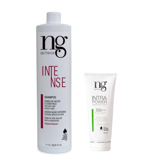 Imagem de Ng De France Kit Shampoo Intense Hidratação Intensa Cabelos secos e com frizz 1l + Intra Power Leave-in Queratina Vegetal 200g