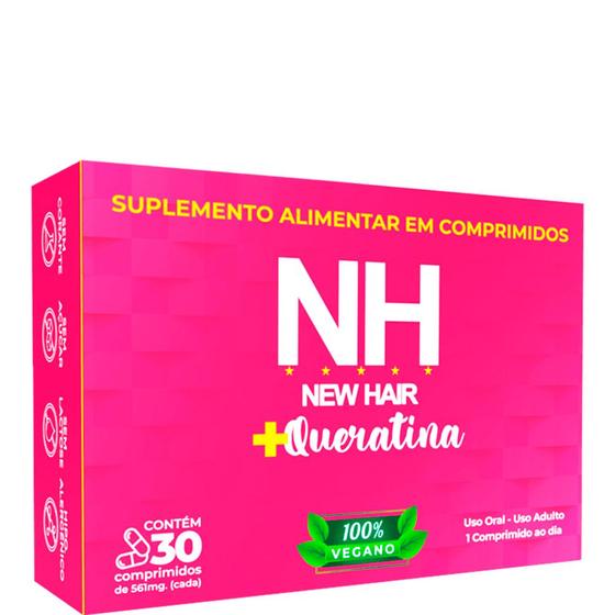 Imagem de NH New Hair + Queratina - 30 caps: Revitalize seus cabelos de dentro para fora!