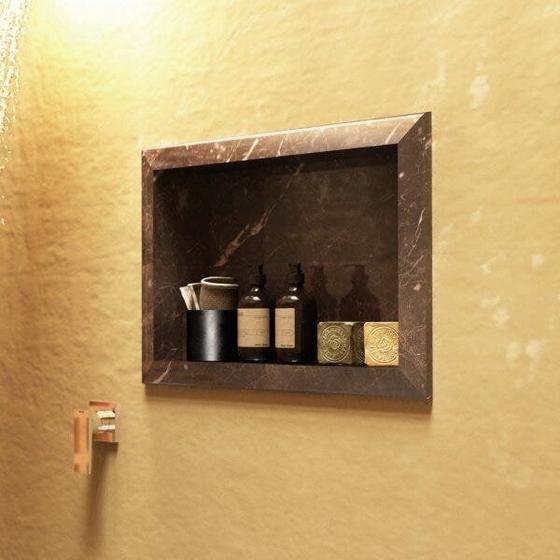 Nicho de Embutir para Banheiro 56,5cm Porcelanato Técnico Polido Blu Menor preço em Nicho de Embutir para Banheiro 56,5cm Porcelanato Técnico Polido Blu